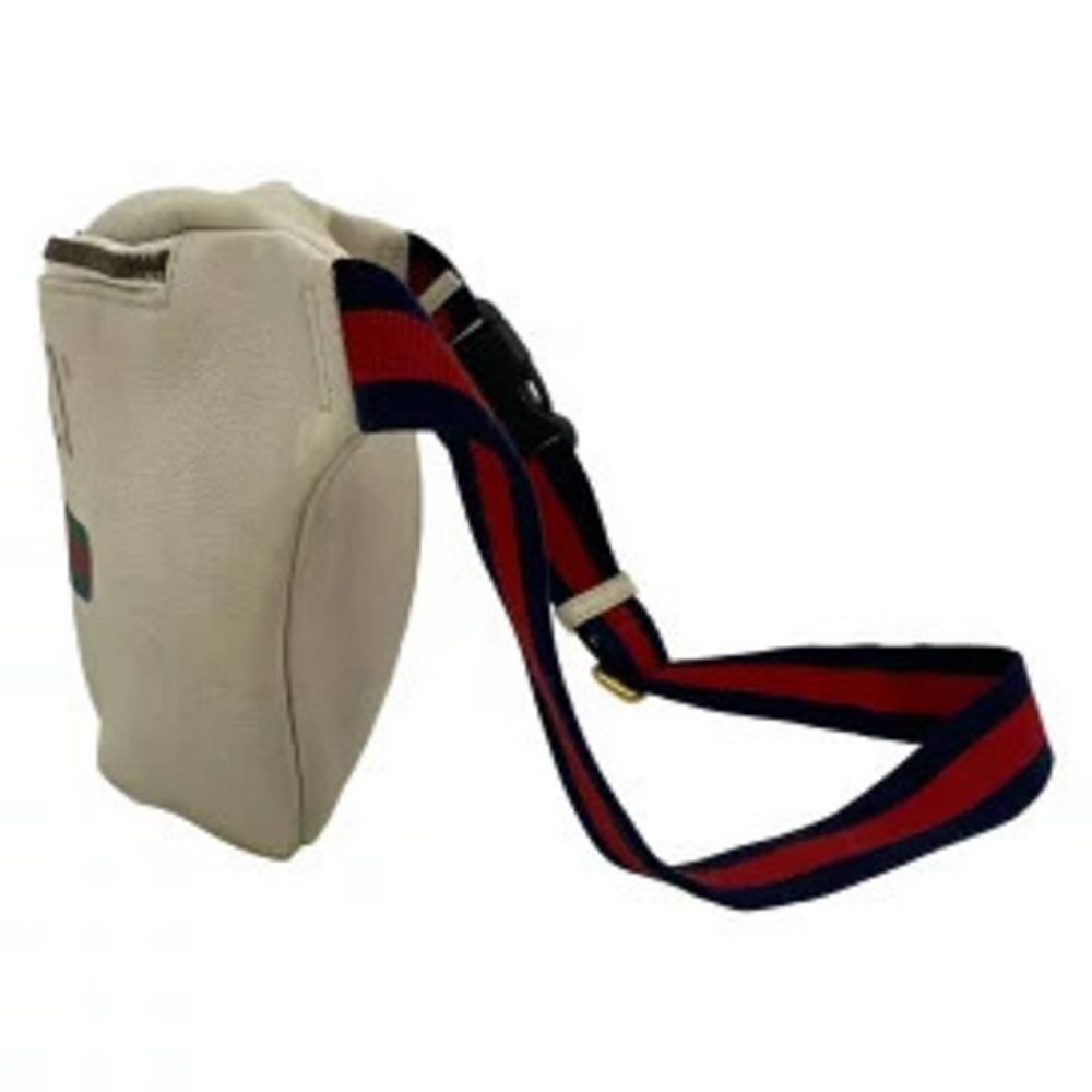 Gucci Waist Pouch Clutch Ivory White Green Multi Leather - Picture 3 of 5